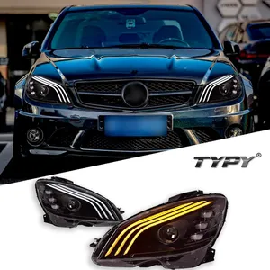 Faros delanteros TYPY para Benz Clase C W204 2007-2010, actualización modificada, nuevos faros LED con señal de giro dinámica DRL, accesorios para automóvil - Product Image 1
