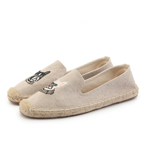 Scarpe da pescatore Nicecin scarpe da donna versatili in <span class=keywords><strong>paglia</strong></span> intrecciata <span class=keywords><strong>espadrillas</strong></span> piatte in tela pigra con un piede - Product Image 1