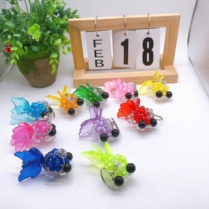 Hot Sale DIY Plastic Beads Keyrings Handmade <b>Cute</b> Women <b>Purse</b> Bag Decoration Acrylic Bead Promotion Gift Small Goldfish Keychain - Product Image 2