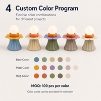 Lampe de table écologique rechargeable DC/AC imprimée en 3D en forme de fleur avec variateur tactile pour les programmes de vente au détail saisonnière et les cadeaux floraux