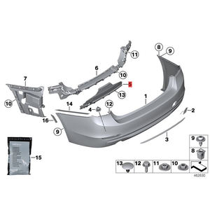 Rienda para parte de cemento Parachoques trasero inferior para BMW <span class=keywords><strong>Serie</strong></span> 3 F30 LCI [330i] 2015-2018 51127256921 - Product Image 2