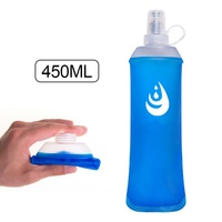 Bouteille d'eau en tpu pliable et pliable pour le sport Flacon souple pour l'extérieur, voyages, sports d'escalade, etc.