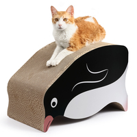 Maison à gratter pour chat 2-en-1 en forme de pingouin, tunnel vertical pour chat