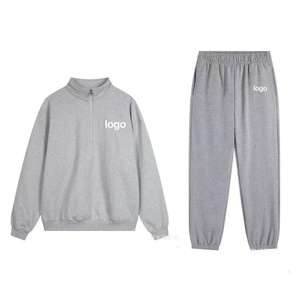 เสื้อสเวตเชิ้ตคอกลมสีดำแบบซิปครึ่งตัว คุณภาพสูง สไตล์สตรีทแวร์ลำลอง ผ้าเฟรนช์เทอร์รี่ ทรงหลวมสำหรับผู้หญิง - Product Image 1