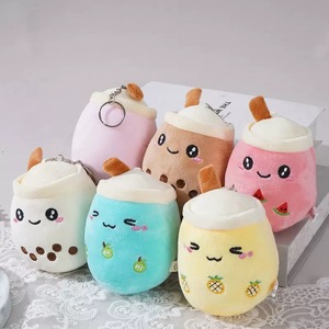 12CM taza de té de la leche colgante muñeco de peluche Boba juguetes llavero niños regalo lindo peluche muñecas al por mayor - Product Image 2
