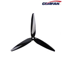 Baling-baling Drone Multi-rotor 3-Blade GEMFAN 7040 Flash PC Hitam untuk Drone FPV, Suku Cadang DIY Drone