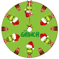 Grinch Weihnachts-Cartoon Polyester Umweltfreundliche Festliche Dekorationsmatte Weihnachtsbaum-Unterlage Premium Feiertags-Dekorationsmatte