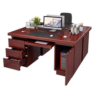 <b>Solid</b> <b>Wood</b> Office <b>Desk</b> 1.4m Painted Veneer Computer <b>Desk</b> For Office Workers Teachers Staff - Product Image 1