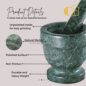 Natural Green Marble 4" Pestle and Mortar Set - Product Image 6