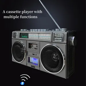 Casa Usado Multibanda Digital Bluetooth Gravador de Cassetes com Rádio FM/AM/SW e Função USB/SD