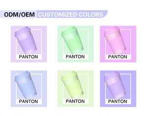 Tasses réutilisables de 12 oz avec couvercle et bouchon en silicone, gobelets de voyage, tasse en paille de blé, tasse à café écologique durable - Product Image 4