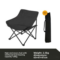 Chaise pliante d'extérieur en métal avec dossier, design chaise lune portable pour le camping et la plage