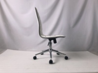 Chaise de bureau sans accoudoirs en PU, design industriel, pivotante, réglable en hauteur, coulissante, pour la maison, le bureau, le salon, l'hôtel, en métal chromé