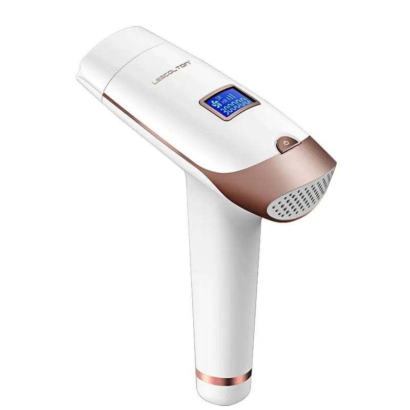 Luz pulsada dourada ipl para homens e mulheres com display lcd