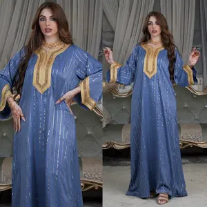 5 Color Middle East Gulf Dress Oman Dubai Qatar Arab Morocco Caftan Women Muslim Jalabiya Dress With Beads