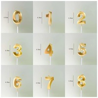Großhandel Nummer Kerzen Vergoldet 0-9 Wachs Kuchen Kerze Mini Kuchen geformte Kerzen
