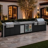 Cuisine barbecue extérieure  et station de grill pour villas Four électrique encastré sur mesure et gril en acier inoxydable