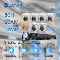 4COVR 8-Kanal 12Mp Ultra HD 6K AI PoE NVR Kamerasystem mit Menschenerkennung, Nachtsicht, CCTV Sicherheits-IP-Überwachungskamera