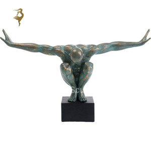Scultura in bronzo statua astratta uomo <span class=keywords><strong>e</strong></span> servo - Product Image 5