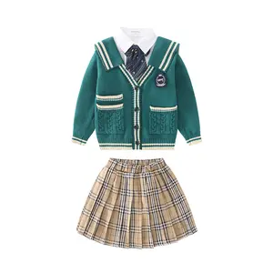 Детская садовая Униформа унисекс, костюм, свитер, кардиган, униформа для начальной школы, осенняя одежда, Детский Стиль в британском колледже