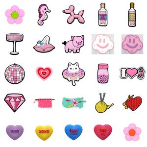 2025 Customized Wholesale PVC DIY Sandal <b>Accessories</b> Pink Diamond Flower Animal <b>Shoes</b> Decorations Girly Make <b>Shoe</b> Charms - Product Image 1
