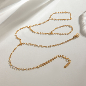 Pulsera minimalista <span class=keywords><strong>de</strong></span> cadena <span class=keywords><strong>de</strong></span> mano <span class=keywords><strong>de</strong></span> acero inoxidable chapado en <span class=keywords><strong>oro</strong></span> <span class=keywords><strong>de</strong></span> 18 quilates para mujer, joyería impermeable para boda, anillo <span class=keywords><strong>de</strong></span> pulsera esclavo para mujer - Product Image 4