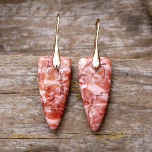 Boucles d'oreilles en pierre naturelle pour femmes, bijoux de luxe légers à la mode, origine Jinhua - Product Image 3