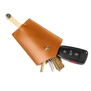 Dagelijks Gebruik Lederen Auto Key Case Bag Organizer Wallet Sleutelhanger Houder Key Cover