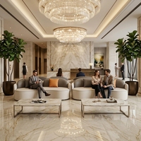 Ensemble de canapés de réception modernes et incurvés pour bureaux, revêtement en cuir, mobilier d'attente pour hall d'hôtel, canapé sectionnel
