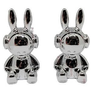 Space Rabbit Craft <b>Pot</b> <b>Lid</b> Handle Silver Plastic UV Coated Novelty Shape Contemporary Design - Product Image 4