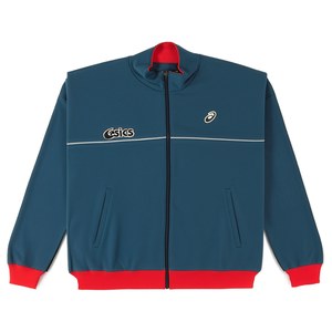 Giacca Sportiva Unisex Asics Classic Knit Blu e Rossa con Zip Integrale - Product Image 3