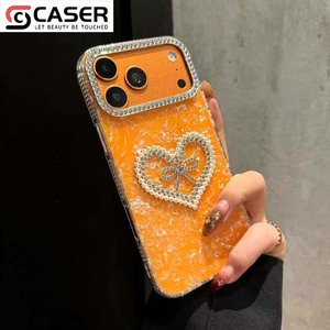 Funda Protectora para iPhone Serie <span class=keywords><strong>12</strong></span>-17, Diseño de Corazón Brillante con Lazo, Estilo Femenino, Suave, Resistente a Impactos y Caídas - Product Image 3