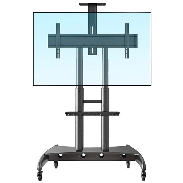 Height Adjustable 360 Rotate Mobile TV Cart Trolley Floor Mount TV Stand for 55 60 65 70 75 80 85 90 Inch TVs Nb AVA1800-70-1P
