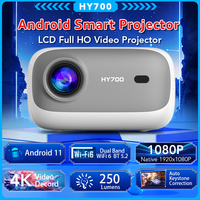 Mini proyector inteligente portátil de diseño de moda 1080P 4K para cine en casa hy700 Proyector 4K 3D Cinema 1080p Mini proyector inteligente