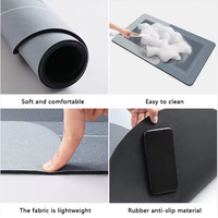 Modern Large Floral Absorbent Floor Rug, Anti-Fatigue Rubber Bathroom Carpet for Home & Hotel Decor