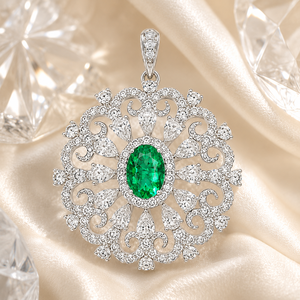 Pendentif de fiançailles en argent 925 avec zircon et pierres précieuses cultivées UM Jewelry, idéal pour un usage quotidien ou comme cadeau d'anniversaire de mariage - Product Image 5
