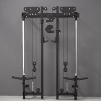 Rack de fitness mural pliable multifonctionnel avec système de câbles doubles pour entraînement des triceps, squat, press à la main libre et tirage haut