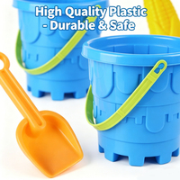 Ensemble de jouets de construction de château de sable en plastique coloré de 9 pièces avec seau, pelle, tamis et moules à légumes pour enfants, pour jouer en extérieur sur la plage