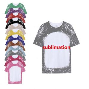 T-shirts Faux Bleach pour l'impression US SIZE 2022 Tees Faux Sublimation Chemises en polyester blanchies - Product Image 1