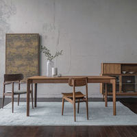 Table à manger rectangulaire en bois massif de noyer, style Mid-Century Modern, pour la maison et l'hôtel