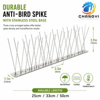 Piques anti-oiseaux en acier inoxydable 304 de 25 cm, 33 cm, 50 cm, pour pigeons, écologiques, résistantes aux UV, résistantes aux intempéries, pour usage extérieur