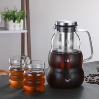 Cafetière en verre borosilicate de haute qualité en forme de gourde, capacité de 2, avec filtre en acier inoxydable