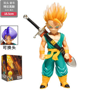 Figurine de collection DBZ Teen Trunks avec tête Super Saiyan interchangeable, costume d'arts martiaux vert et épée <span class=keywords><strong>pour</strong></span> les amateurs d'anime - Product Image 5