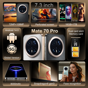 Smartphone Mate70 <span class=keywords><strong>Pro</strong></span> Android14 de haute qualité, téléphone portable original débloqué LTE 16 + 1TB à grande mémoire double SIM à <span class=keywords><strong>prix</strong></span> d'usine - Product Image 3