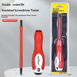 Tournevis testeur de tension isolé, cruciforme et plat, pour travaux électriques domestiques - Product Image 3