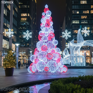 Sphère LED 3D géante personnalisable et programmable DMX de 5 à 20 m pour la décoration de Noël en extérieur, idéale pour les centres commerciaux et l'aménagement paysager. - Product Image 1