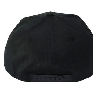 Casquette de baseball pour hommes, design personnalisé, 5 panneaux, style A-frame, broderie plate, noire unie, avec logo, vente en gros - Product Image 4