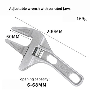 Clé à molette courte réglable à mâchoires dentelées à large ouverture, clé courte pour réparation de tuyaux de drainage et raccords de plomberie, directement de l'usine - Product Image 5