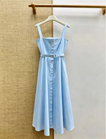 Robe d'été pour femme de haute qualité à col carré et dos nu, taille ajustée, style minimaliste, idéale pour la plage et le bureau