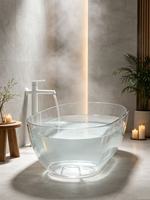 Baignoire autoportante ovale transparente en acrylique pour hôtels, complexes hôteliers, spas et projets de salles de bain – Personnalisation disponible